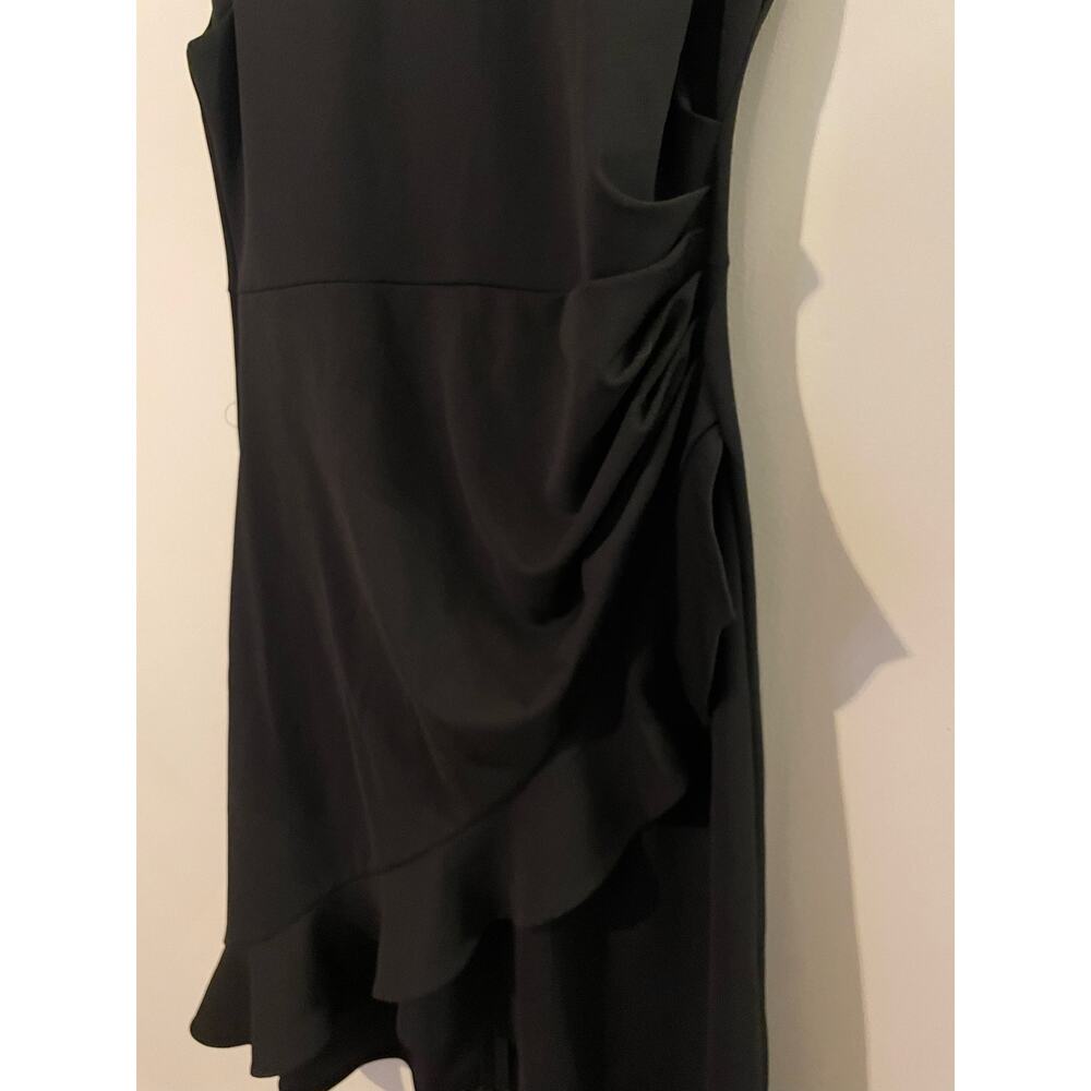 DKNY Black Ruched Whimsygoth Ruffle Dark Romantic Fairy Dress - Picture 3 of 6
